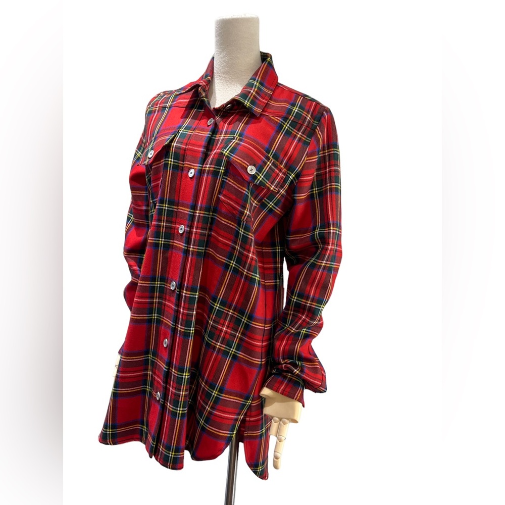 Off White Off-White Tartan Check Shirt in Red Virgin Wool